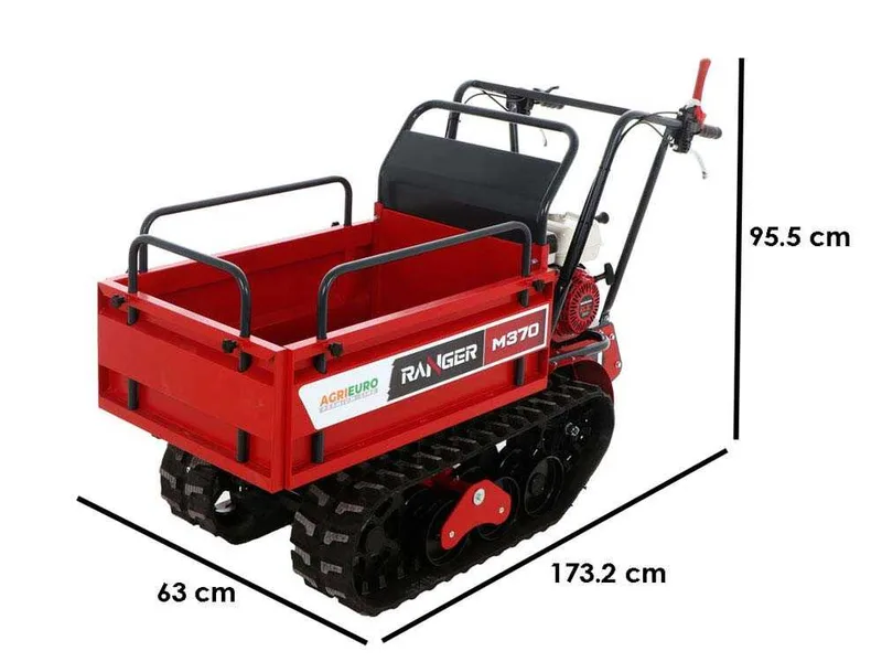 Brouette motorisée à chenilles extensible Ranger M370-E - Moteur Honda GX160 - Démarrage électrique