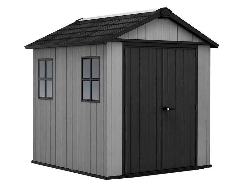 Keter Newton plus 757/775 gris - Abri de jardin avec fenêtres - 230 × 223,8 × 246 cm