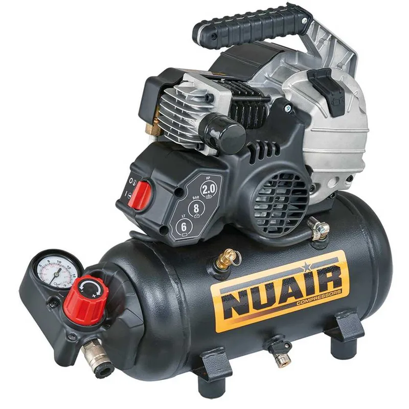 Nuair FU 227/8/6E - Compresseur d'air électrique compact portatif - Moteur 2 CV - 6 Litres