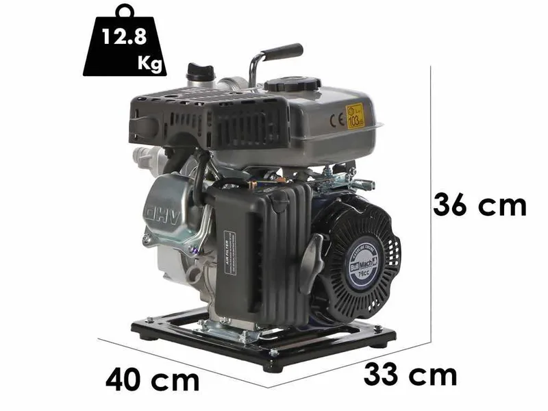 BullMach AQUANIS 25 - Motopompe thermique - avec raccords de 25 mm