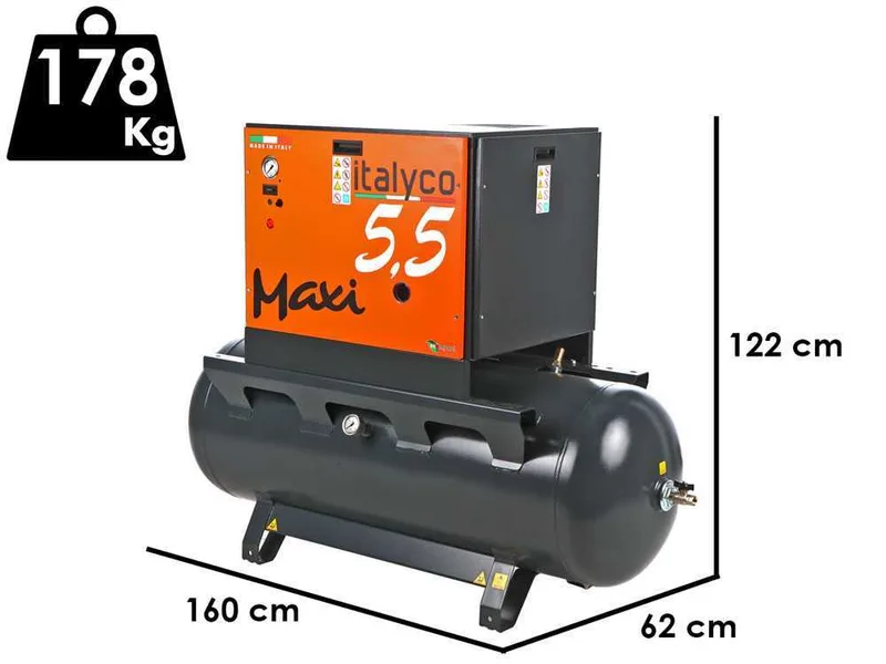 Italyco Maxi 6/270 - Compresseur rotatif à vis - Pression max 10 bar