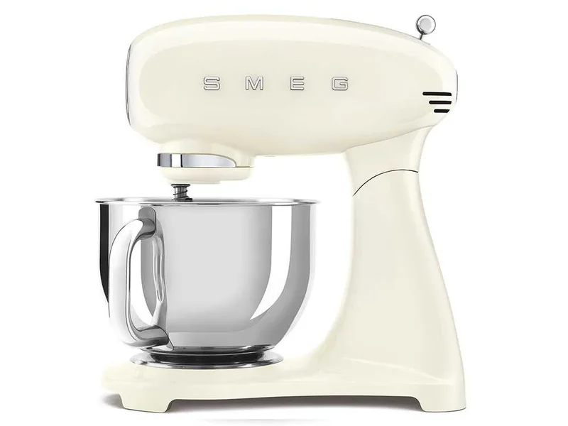 Smeg Full Color Crème - Batteur mélangeur planétaire - Cuve en acier inoxydable de 4,8 litres