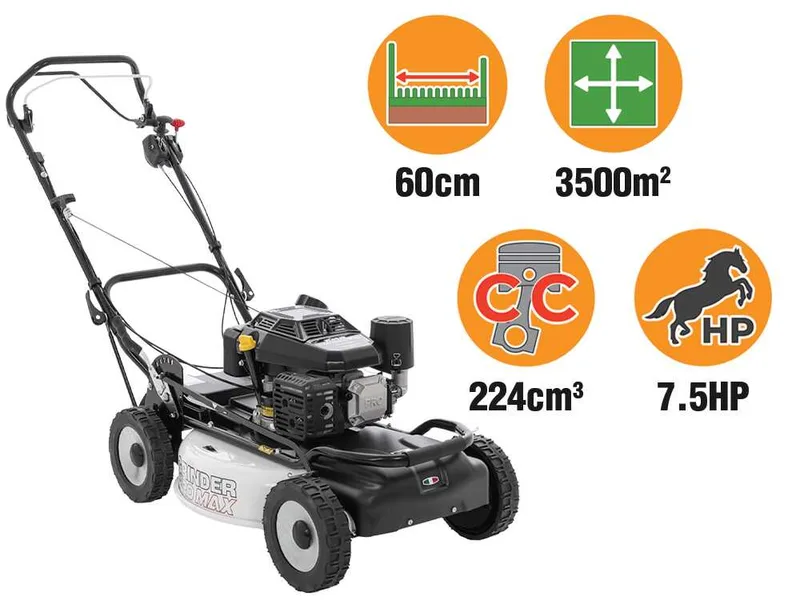 Marina Systems GRINDER Pro Max 60 VV - Tondeuse à gazon thermique tractée - Moteur Kohler CV224