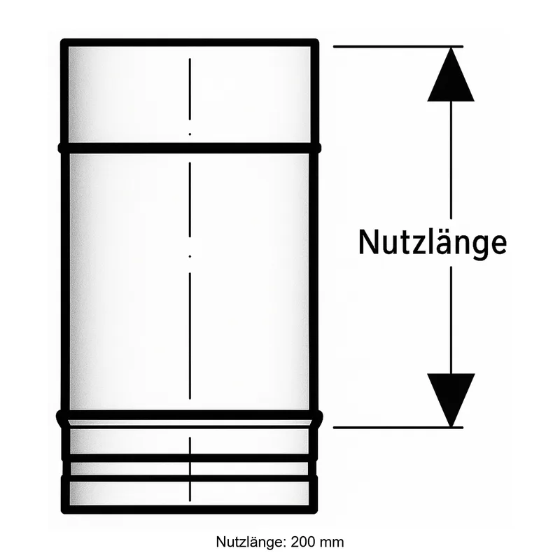Schiedel PRIMA PLUS élément de tube 250mm Ø180 mm simple paroi mat