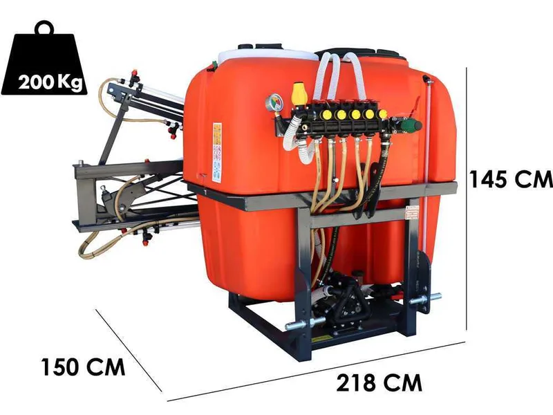 Dal Degan manda extra 600L - Pulvérisateur pour désherbage sur tracteur - Rampe désherbage 12 m - Pompe bp 125K