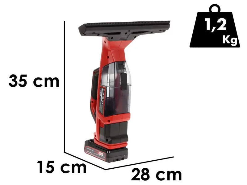 Einhell BRILLIANTO - Nettoyeur de vitres à batterie - aspire résidu humide - 18V/5.2Ah