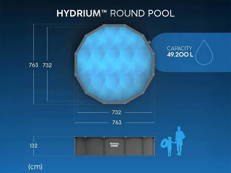 Bestway Hydrium 561RP - Ø732x132 cm - Piscine ronde