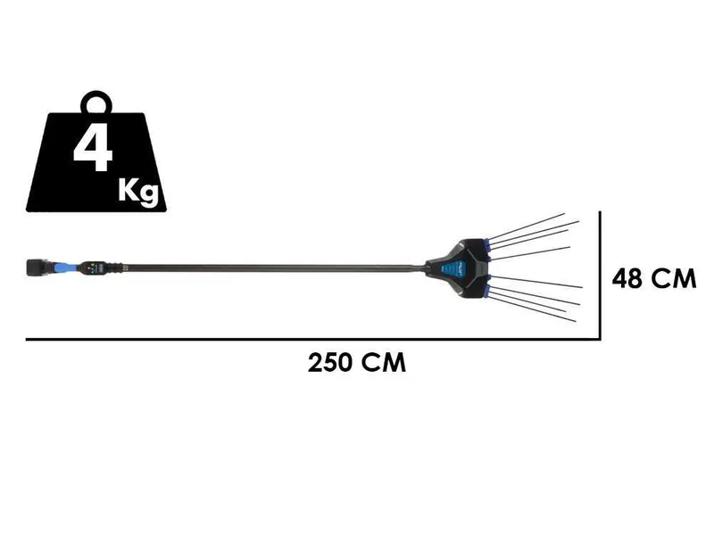 Vesco galaxy XR21F.1 - Peigne vibreur à batterie au lithium - Perche fixe 250 cm - 2x 21,6 V 4,5 Ah