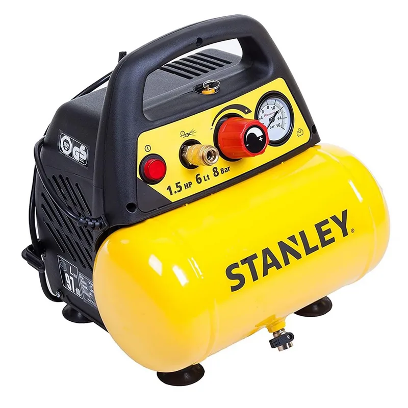 Stanley DN 200/8/6 - Compresseur d'air électrique portatif monophasé, oil-less - Moteur 1.5 CV - 6 L