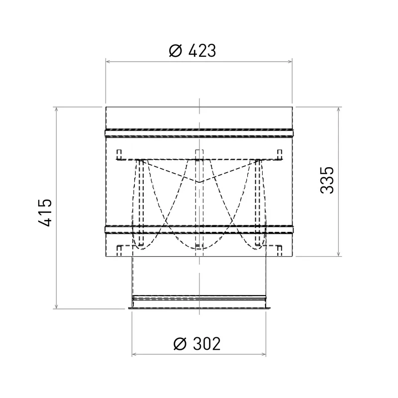 Opsinox conduit de cheminée en acier inoxydable 250 mm avec dispositif de sortie pour vents descendants forts KAW