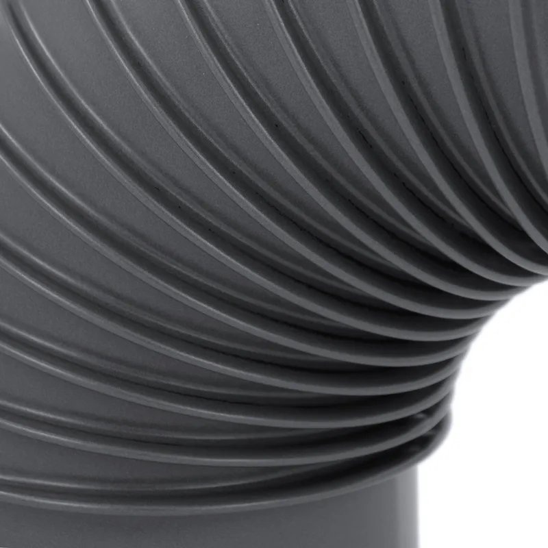Coude de conduit de fumée / Coude de tuyau de poêle émaillé 150 mm - Coude à 90° nervuré gris