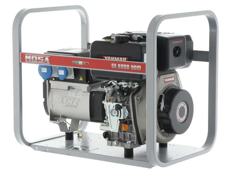 MOSA GE 6000 YDM - Groupe électrogène diesel 5.1 kW - Continue 4.5 kW Monophasé - Moteur Yanmar L 100 N