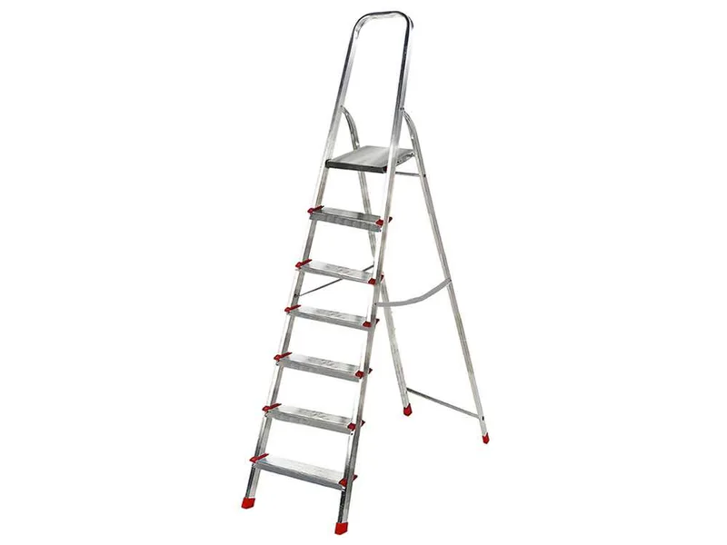 Échelle en aluminium avec tréteau Alice 7, 7 marches, 2,15 m