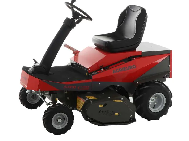 Tracteur tondeuse électrique CaRINO - Moteur à batterie 48V/200 Ah - Largeur de coupe 110 cm