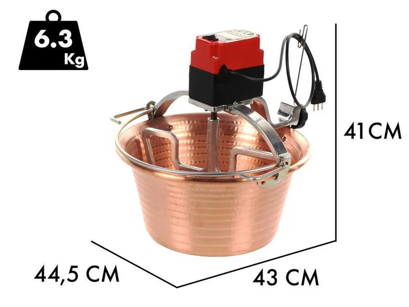 NuovaFac Cuoca Automatica à induction - Chaudron électrique en cuivre martelé - 14L - 30W