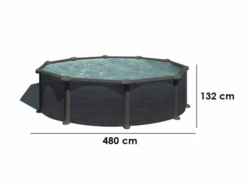 Gre Granada Ronde Ø460 x 132 cm - Piscine hors-sol en acier