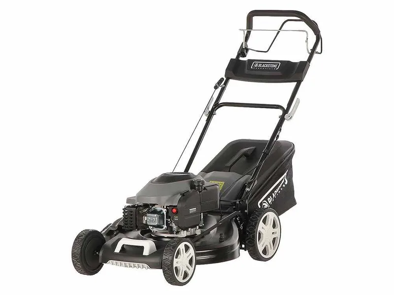 BlackStone Essentials ESP 560-224 - Tondeuse à gazon thermique tractée - 4 en 1 - Moteur thermique de 224 cm³