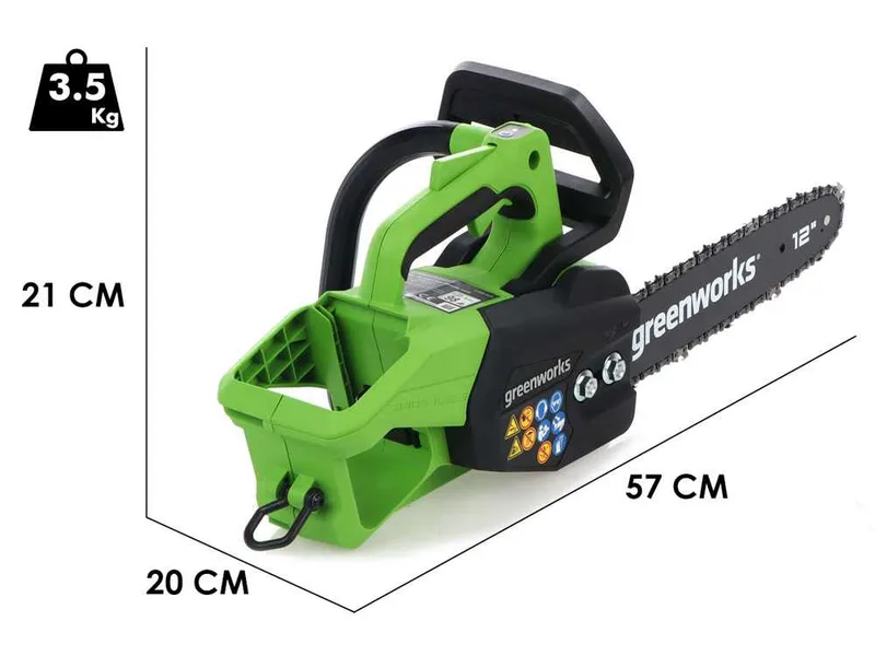 Greenworks GD48TCS - Tronçonneuse à batterie - 48 V - Guide de 30 cm