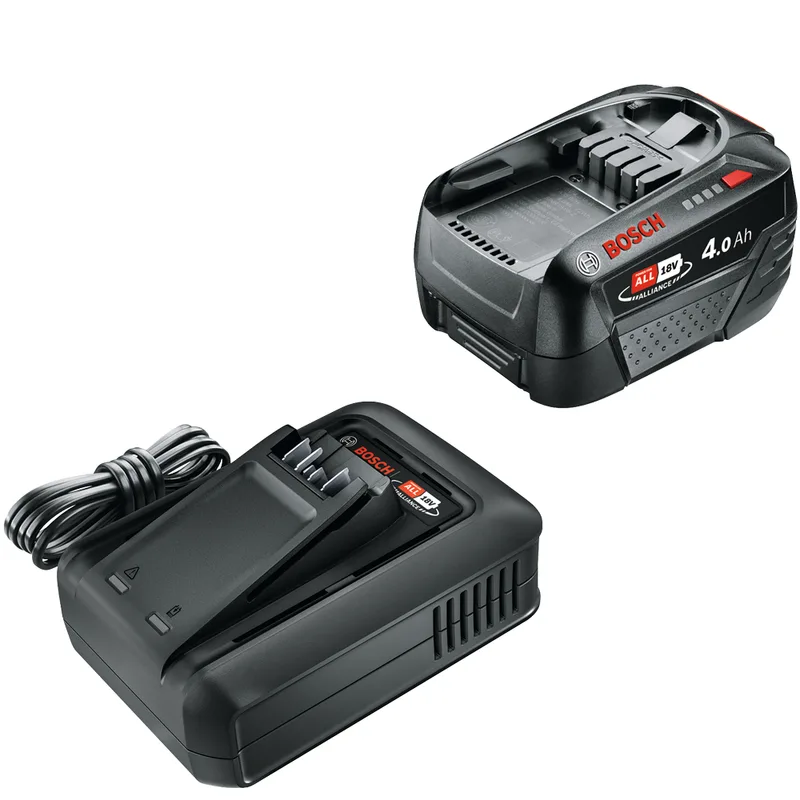 Kit de démarrage Bosch batterie 18 V/4 Ah + chargeur pour la gamme verte DIY