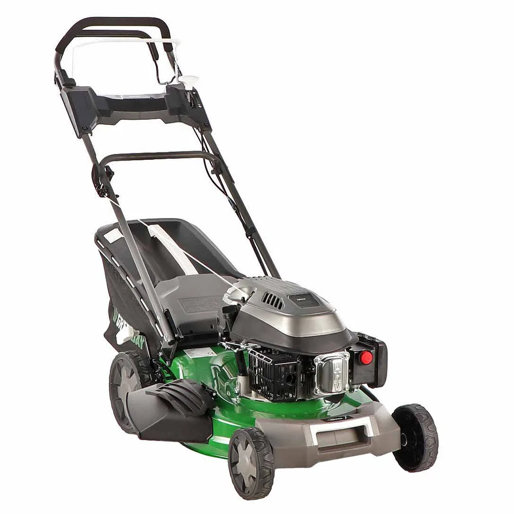 GreenBay GB-LM 51 - Tondeuse à gazon tractée 4 en 1 - Moteur thermique de 196cc