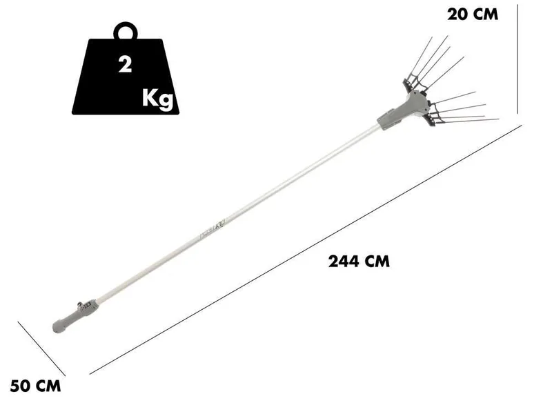 Volpi Olytech Mondial 845SP - Peigne vibreur électrique à batterie - Perche en aluminium - 240 cm