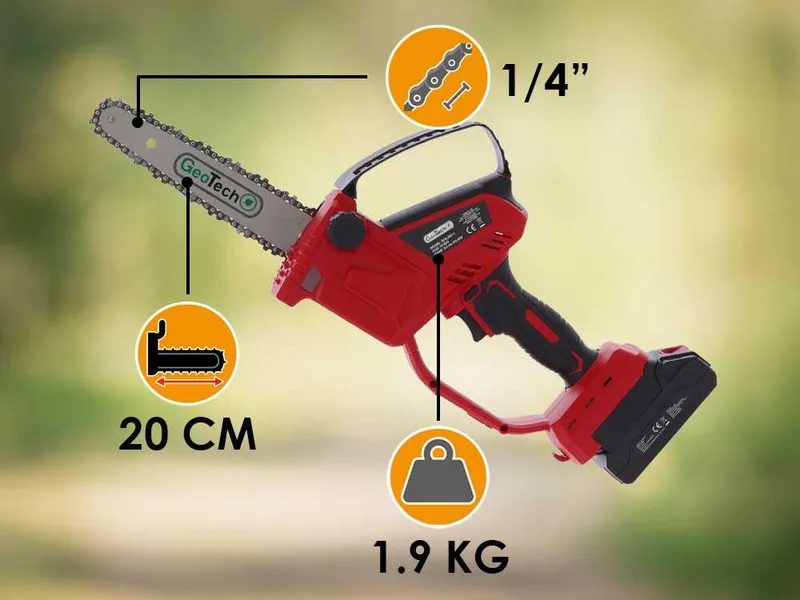 GeoTech X-Line PS-20V - Élagueuse sur batterie - 20 V