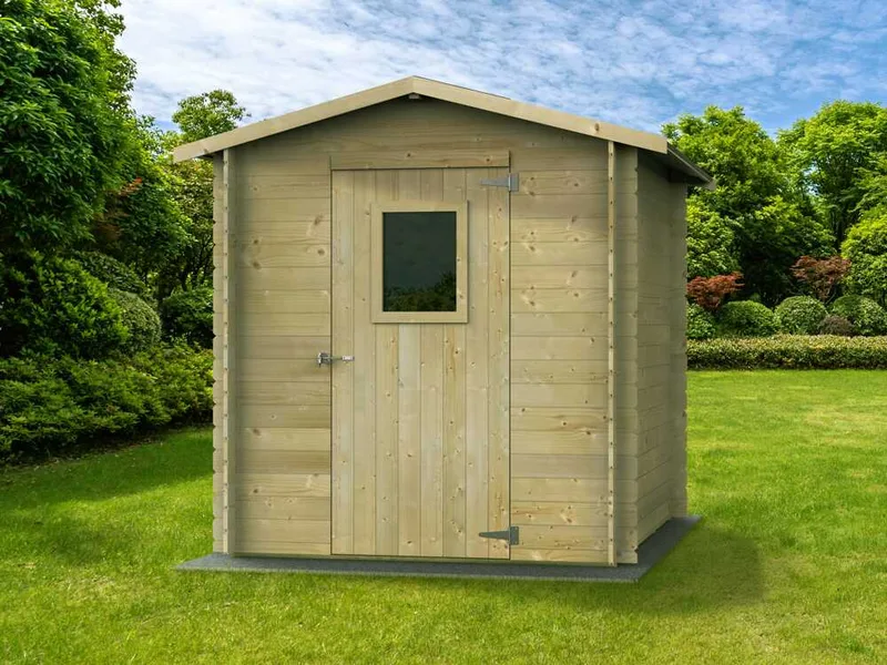Alce Regis 198x198 - Abri de jardin en bois - Avec fenêtre frontale - 198x198x216 cm