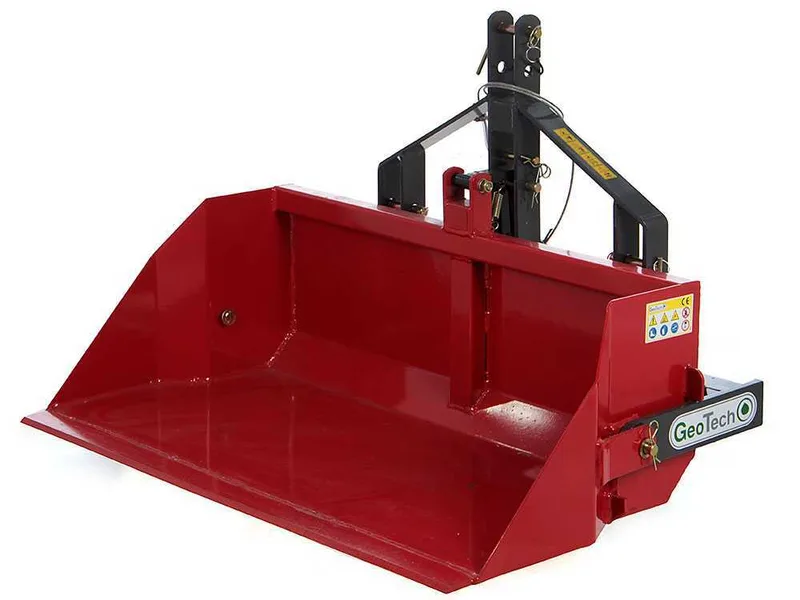 Godet arrière pour tracteur GeoTech avec lame de 100 cm - Série médium - Capacité 300 kg
