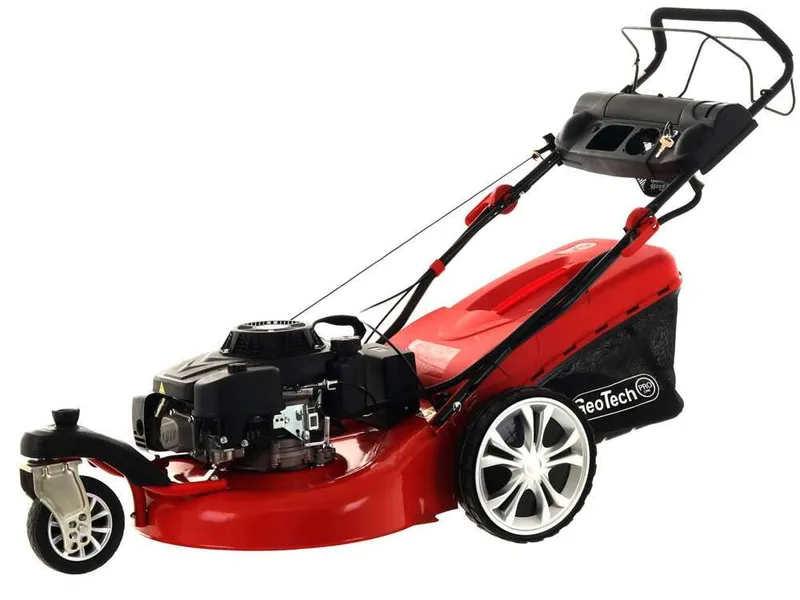 GeoTech Pro S58-3 BMSWGE L225 -Tondeuse à gazon thermique tractée - Roue pivotante - Démarrage électrique