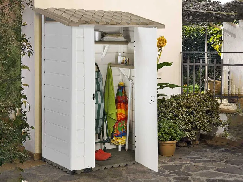 Garofalo Tuscany 100 - Abri de jardin - Avec toit à une pente - 122,5 x 82,5 x 201 cm