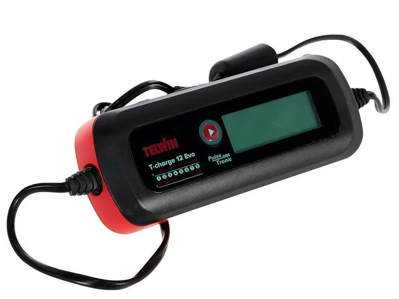 Telwin T-Charge 12 EVO - Chargeur de batterie et mainteneur de charge, testeur - écran LCD - batteries 6/12V