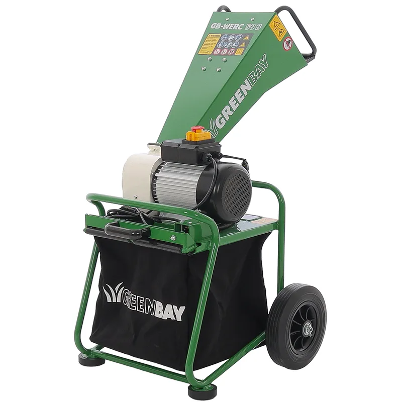GreenBay GB-WERC 50 B - Broyeur de branches et végétaux électrique - Avec bac de ramassage