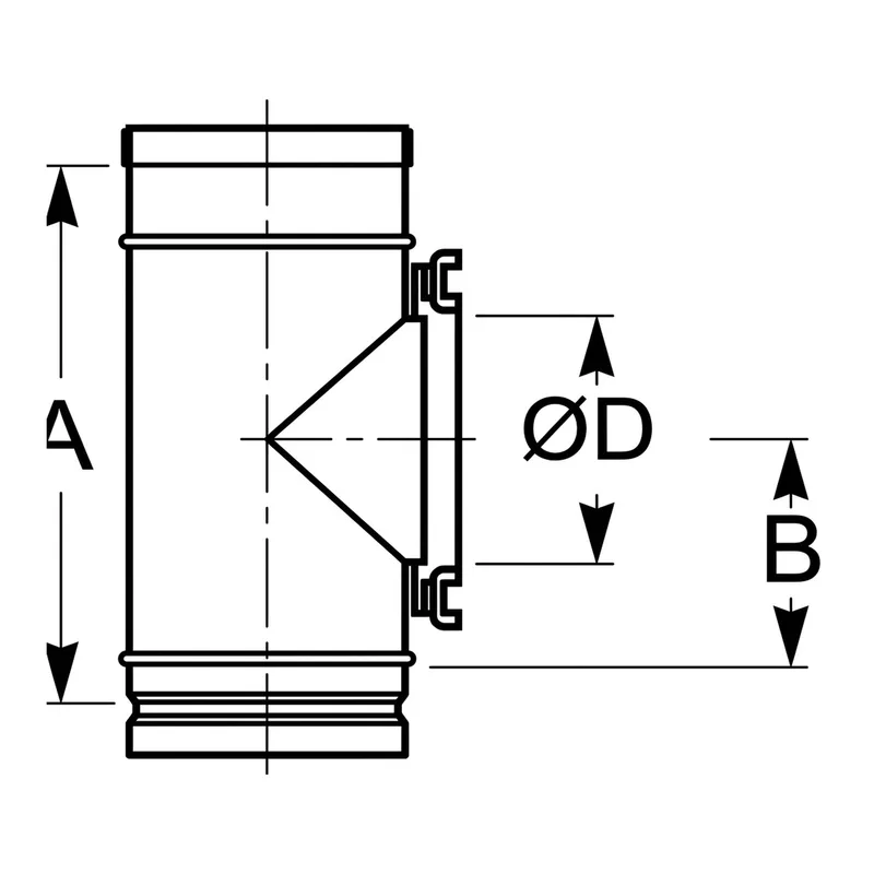 Schiedel Té PPL 90° Ø 140 mm pour raccord Ø 130 mm