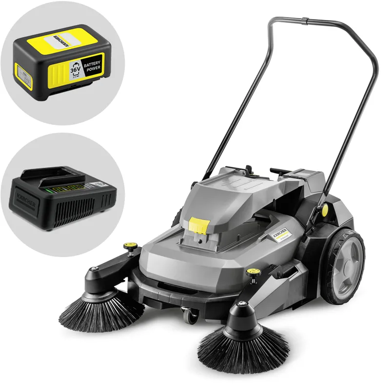 Karcher KM 70/25 C Bp 2SB - Balayeuse à batterie avec bac de ramassage 36V 2.5Ah