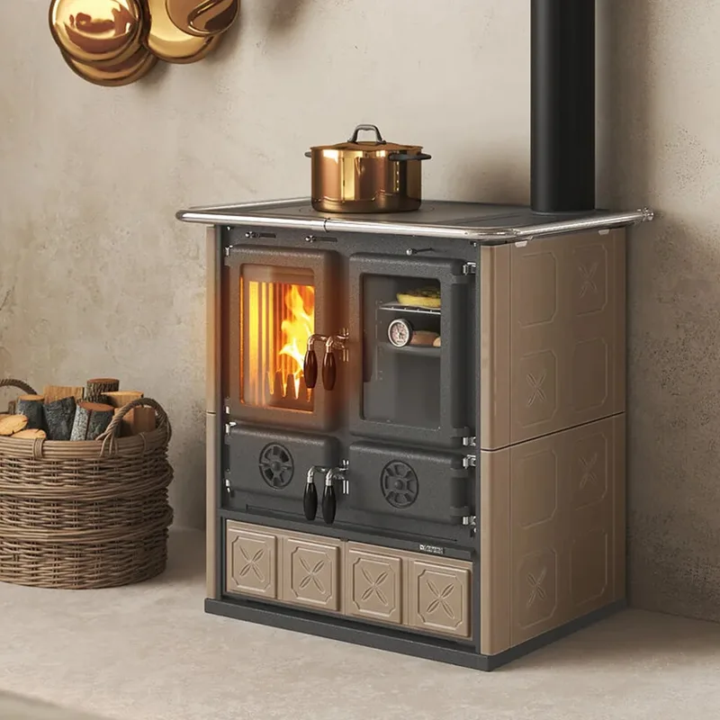 La Nordica ROSETTA.16 Majolica - Taupe cuisinière à bois