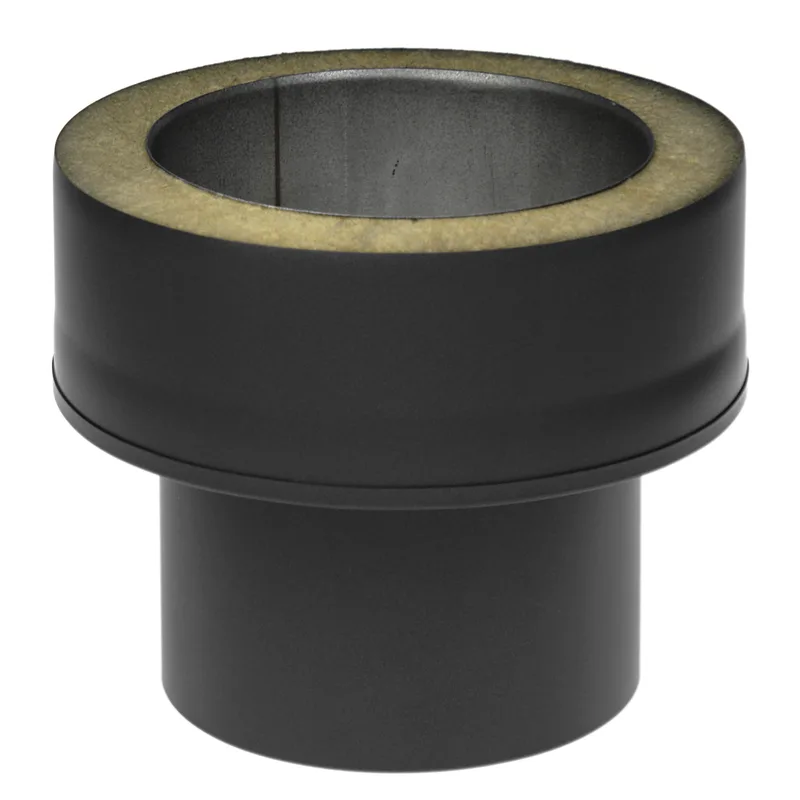 Raik Coltherm Adaptateur double paroi 150mm transition de EW à DW noir pour tuyau de fumée / conduit de fumée