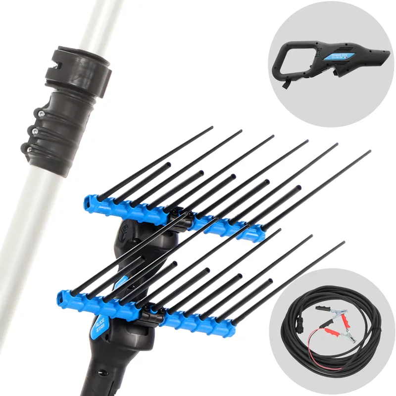 Campagnola Alice STAR 58 PLUS - Peigne vibreur électrique à batterie de type automobile avec câble inclus - Perche télescopique en aluminium de 245 à 330 cm