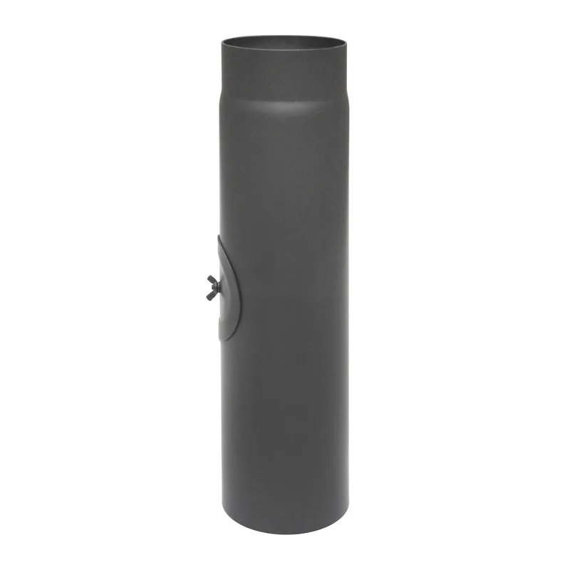 Raik Basic Élément de longueur 130mm gris fonte L: 500mm avec porte pour tuyau de fumée / conduit de fumée