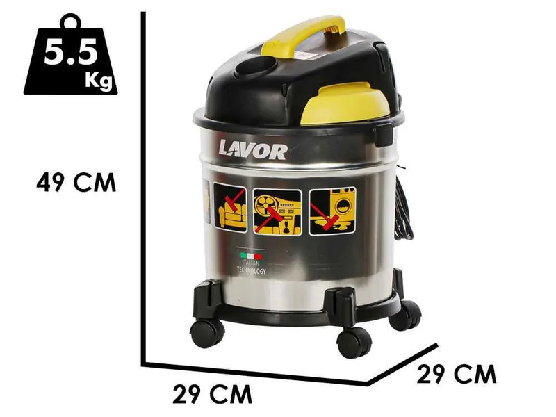 Lavor VAC 20 S - Aspirateur multifonction - (4 en 1) aspirateur eau et poussière + souffleur