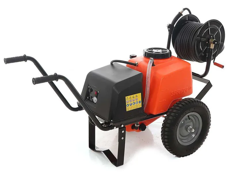 Pompe de pulvérisation à batterie Stocker 12V de 40 l - Pulvérisateur électrique sur chariot
