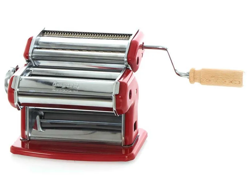 Imperia iPasta T.2/6,5 mm Rouge - Laminoir - Machine à pâtes manuelle en INOX