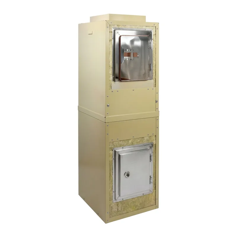 Schiedel Élément de gaine LB90 H=1090 mm 250x250 mm avec raccord de ramonage PPL carré Ø 150 mm et pot à condensats