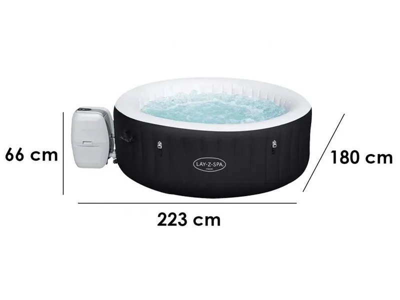 Bestway Lay-Z-Spa Miami AirJet 60001 noir - Ø180x66 cm - Spa gonflable pour 3-4 personnes