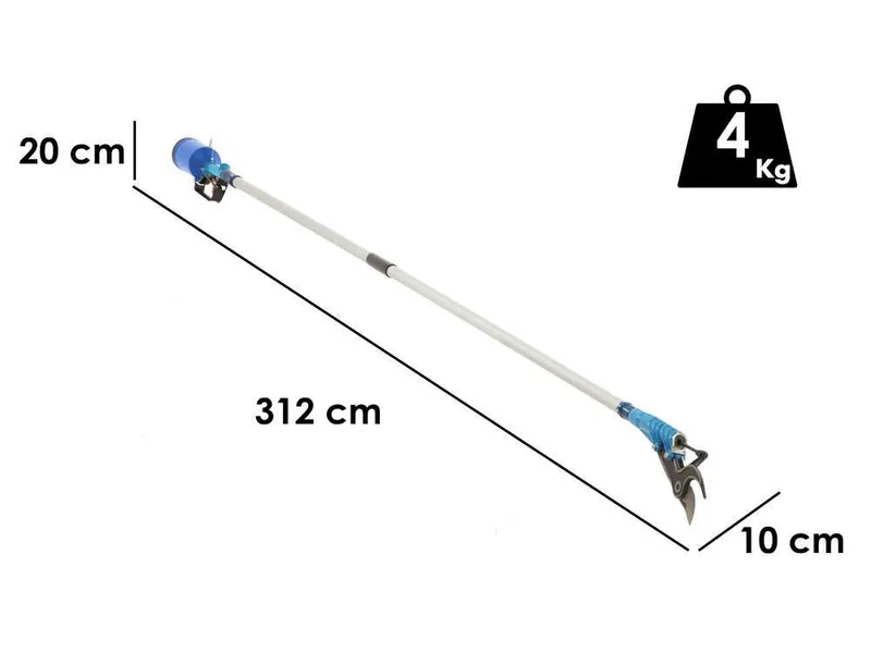 Sécateur pneumatique de taille Paterlini Ara 8/D - perche fixe de 2.5 m - à air comprimé