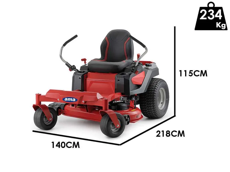 Ama Z TURN ZTR107H - Tracteur autoporté professionnel à rayon de braquage zéro - Éjection latérale - Moteur 546 cm3