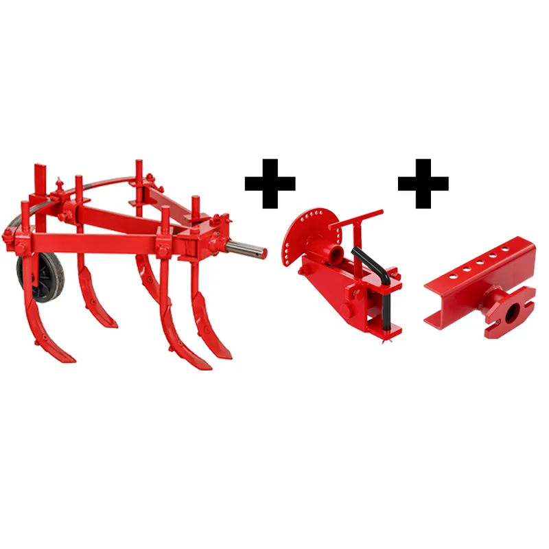 Décompacteur réglable à 5 dents ETR-5 avec attelage à deux boulons réglable et barre porte-outils - Pour motoculteurs de 6 à 10 CV