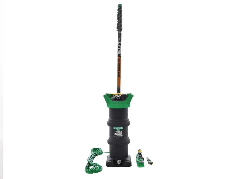 Unger Hydropower Ultra Expert L DI - Kit de nettoyage pour vitres et panneaux photovoltaïques - Perche nLITE Carbon 24K 170-860 cm