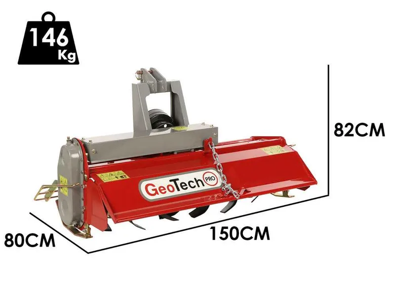 GeoTech Pro LRT 125 - Fraise rotative pour tracteur série légère - Déport manuel