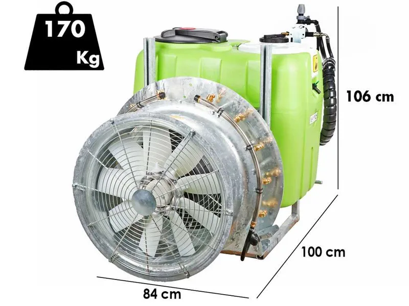 Seven Italy 200 - Atomiseur porté avec attache à tracteur pour pulvérisation - Capacité 200 L - Pompe APS 51