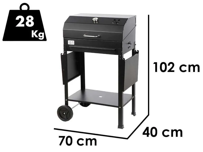 Mille Ercole Large - Barbecue à charbon en fer artisanal - 67,5x37 cm